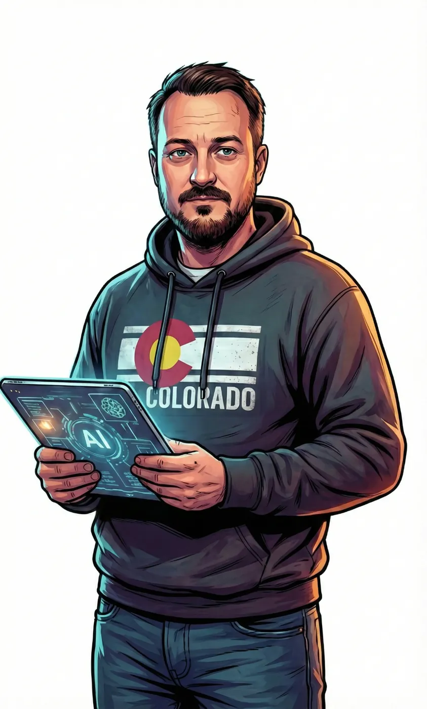 Illustration of Alex holding a tablet