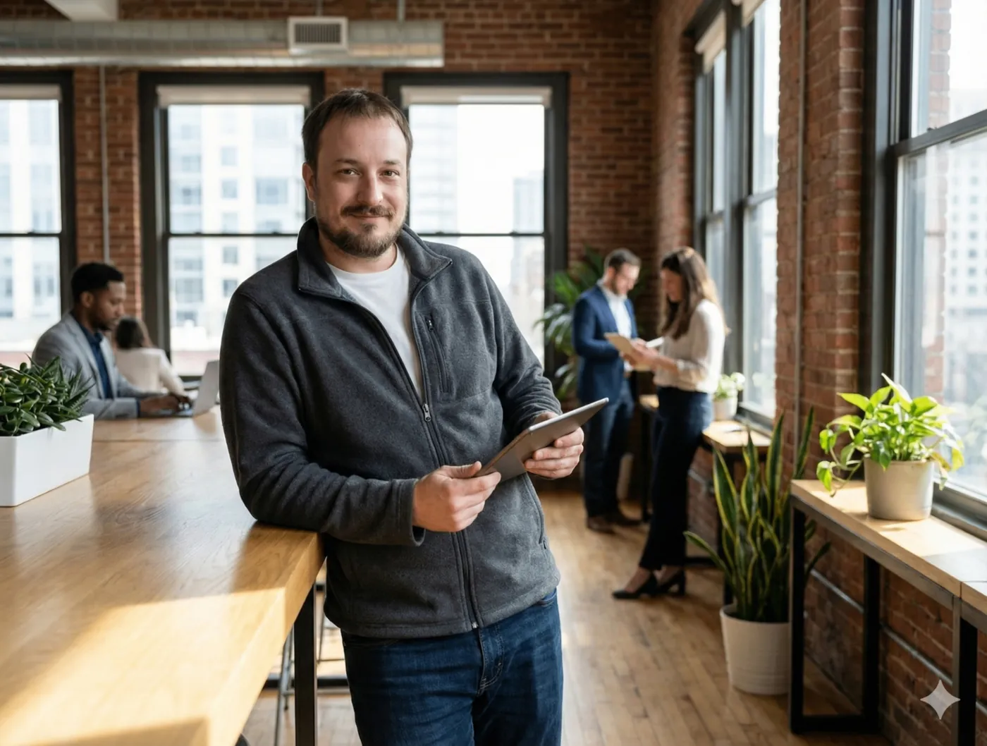 Alex in a coworking space