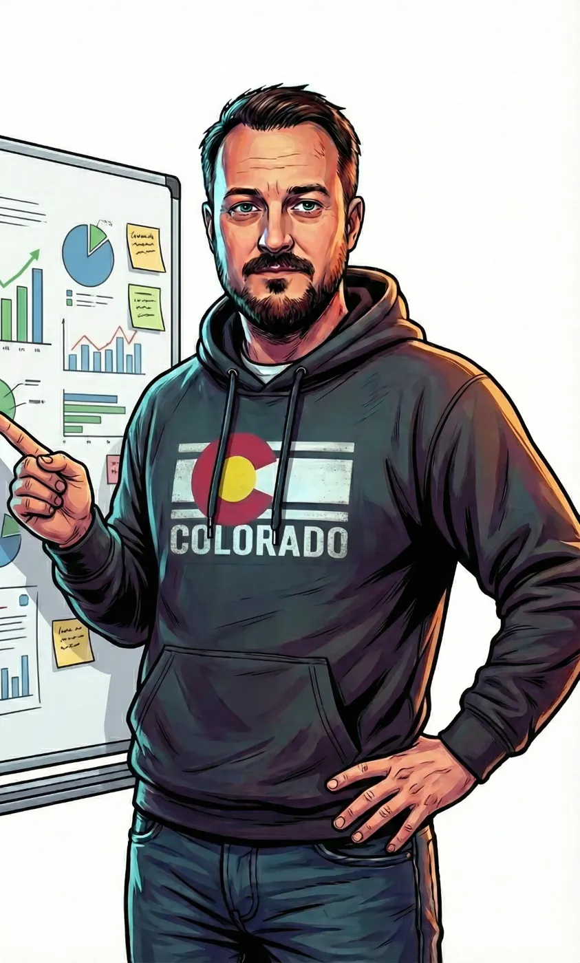 Illustration of Alex planning at a whiteboard